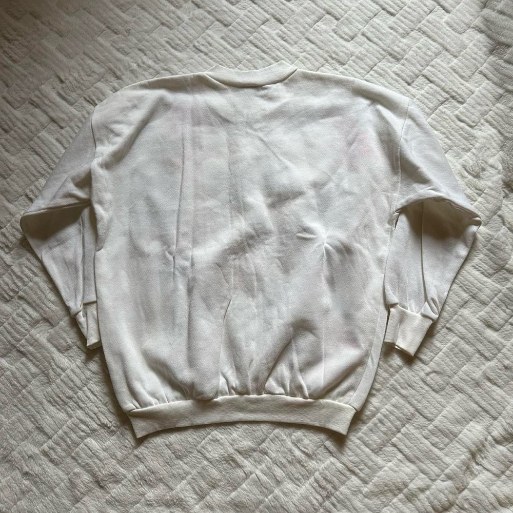 Vintage Patchwork Cream Floral Heart Crewneck Sweatshirt Comfort Casual Colorful - Picture 6 of 7